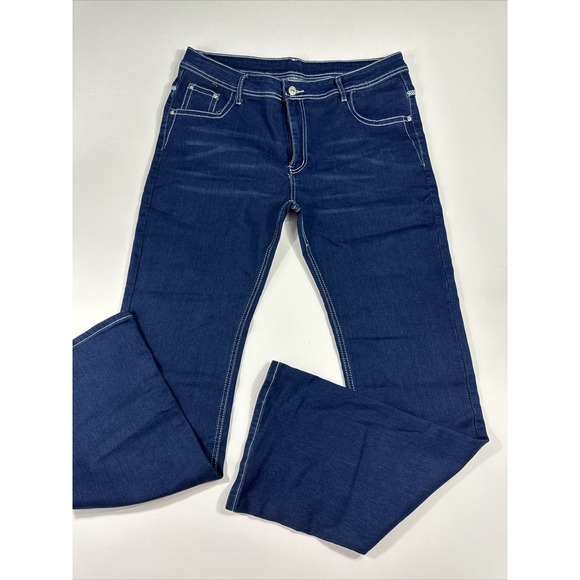 PEIHOT Womens Jeans High Waisted Floral Embroidered Petite Pants‎ Ripped Sz XL - Picture 3 of 11